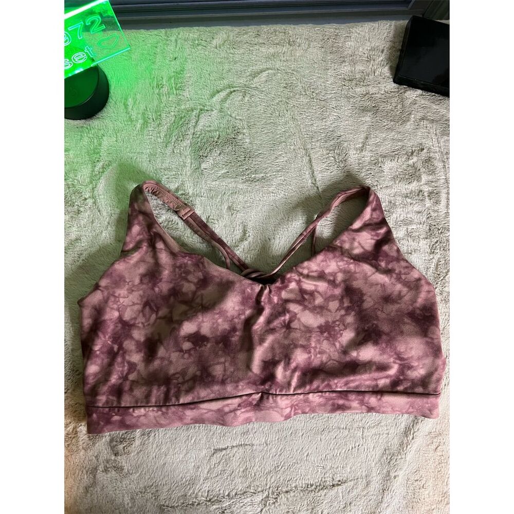 Athleta Women's High Support Sports Bra 3X Plus Pink Strappy Back Printed